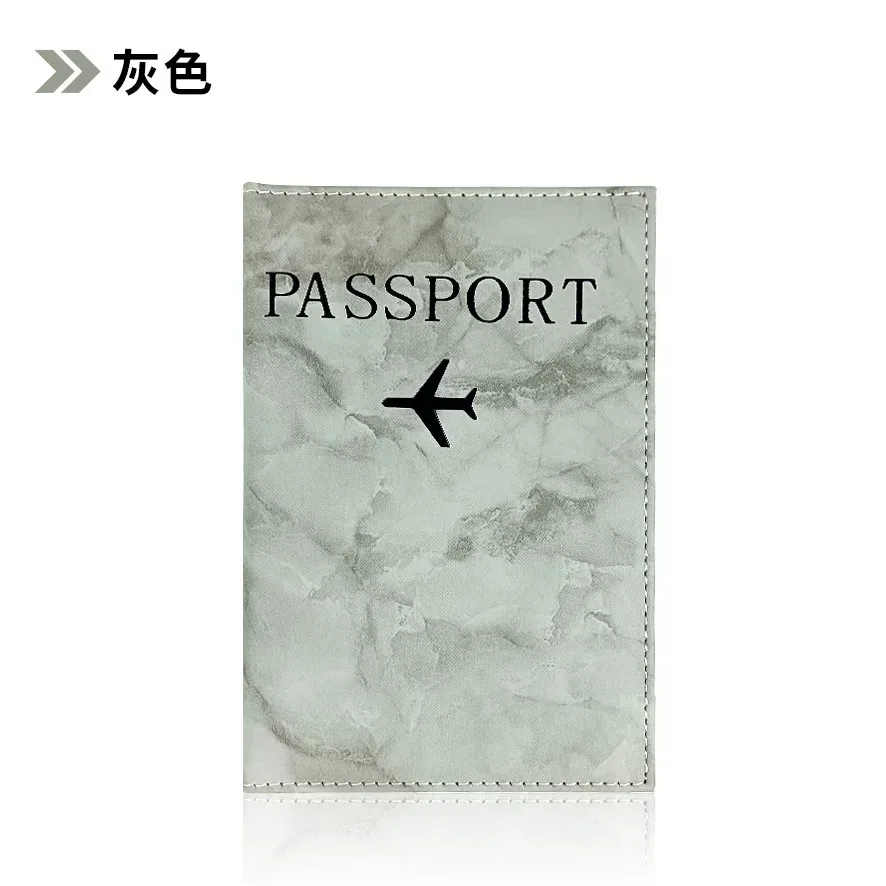 couverture de passeport en cuir pu, porte-passeport de voyage simple avec lettres d'avion imprimées pour femmes et hommes, cadeau de mariage à la mode
