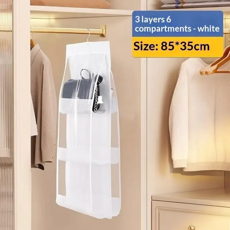 organisateur de sac suspendu multicouche pour gagner de la place, en matériau non tissé durable, pour sacs à main, portefeuilles et accessoires, 1 pièce