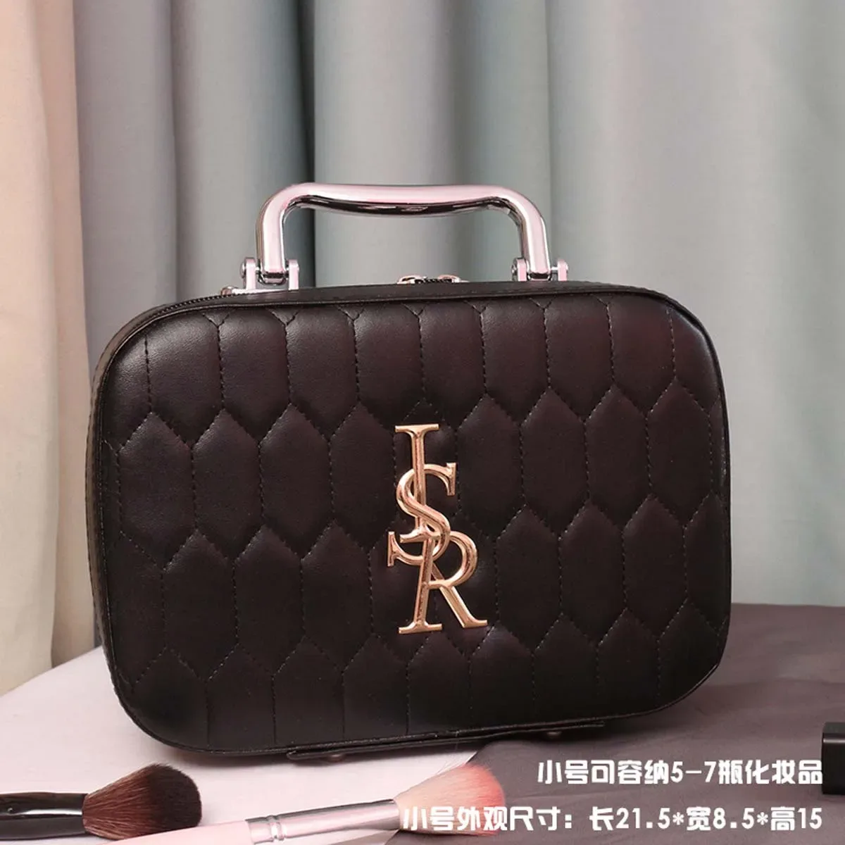 trousse de maquillage femme portable grande capacité nouvelle tendance instagram super populaire produit célébrité internet boîte de rangement valise en pu