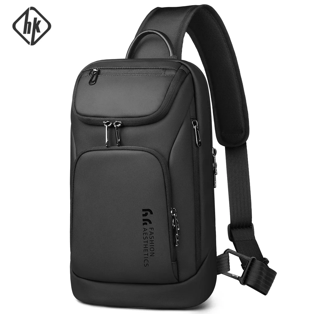 hk – sac à bandoulière d'affaires pour hommes, sacoches portables à bandoulière, sac de poitrine étanche pour voyage court voyage pour ipad de 11 pouces