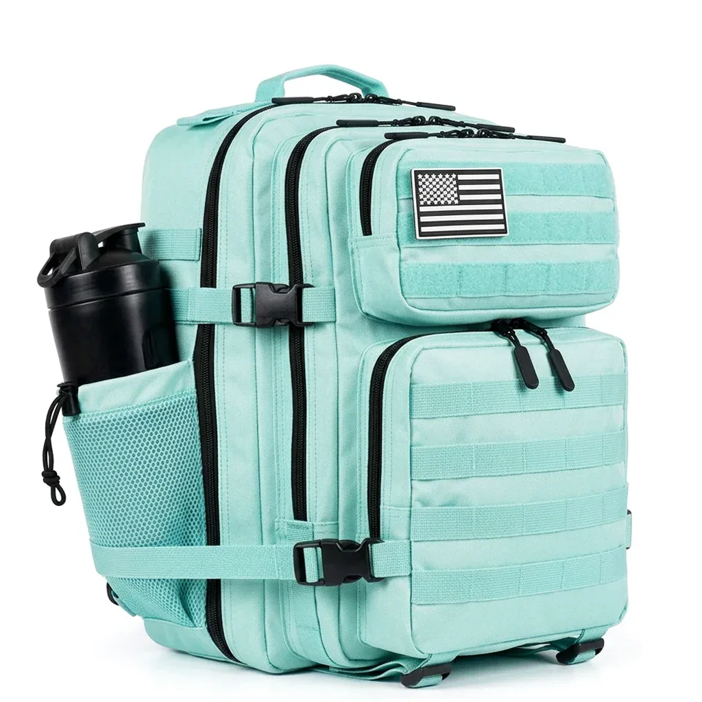 sac dos oxford université vert pastel bandes noires poche lateral ceinture air fonction voyage randonnée camping attributs modulables impermeabilite