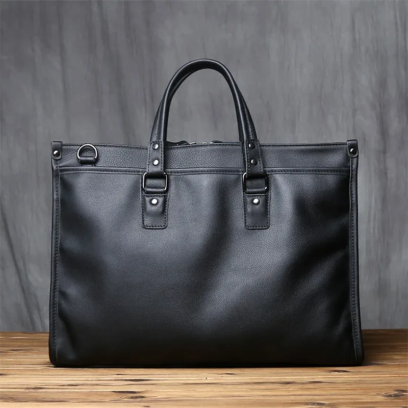 nzpj – mallette en cuir véritable pour hommes, sac à main en cuir de vachette naturelle, sac d'affaires décontracté, sac à bandoulière pour ordinateur portable 16 pouces