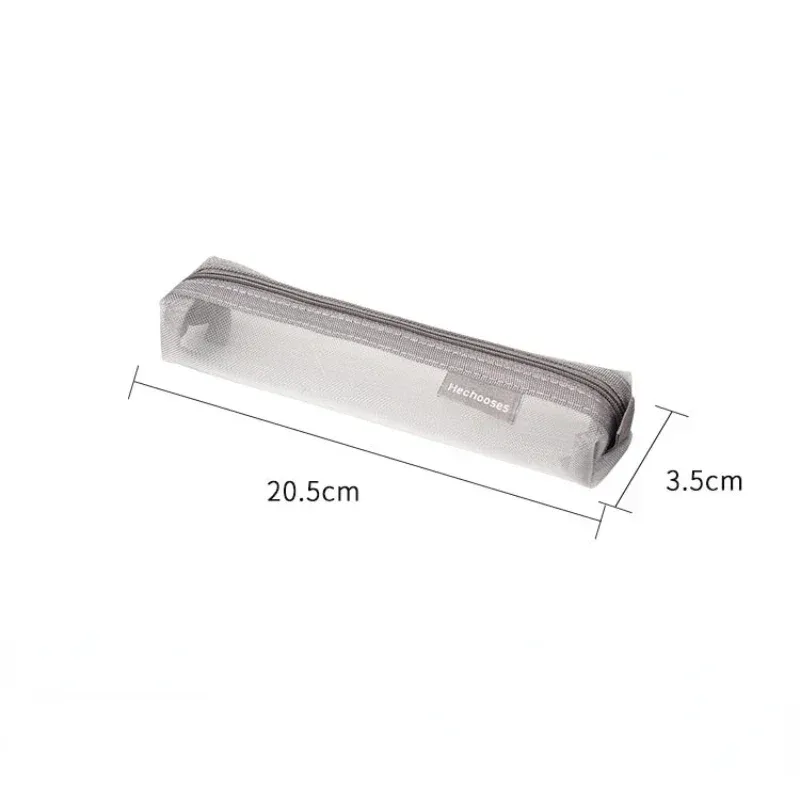 mech – trousse de rangement pour pinceaux longs, 1 pièce, trousse de maquillage pour femmes et filles, trousse à cosmétiques transparente à fermeture éclair, trousse à crayons simple pour étudiants