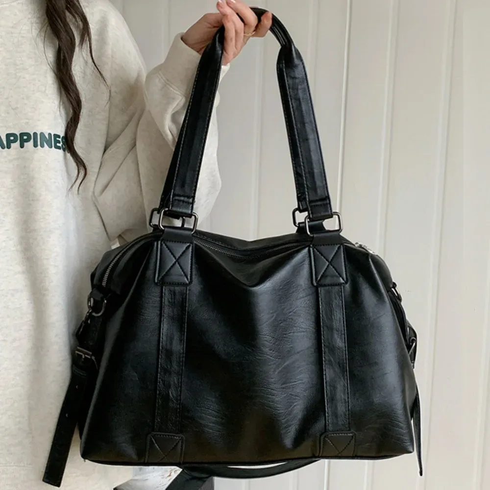 sac de voyage minimaliste imperméable, sac de sport décontracté en nylon grande capacité, sac à bandoulière simple pour les trajets quotidiens