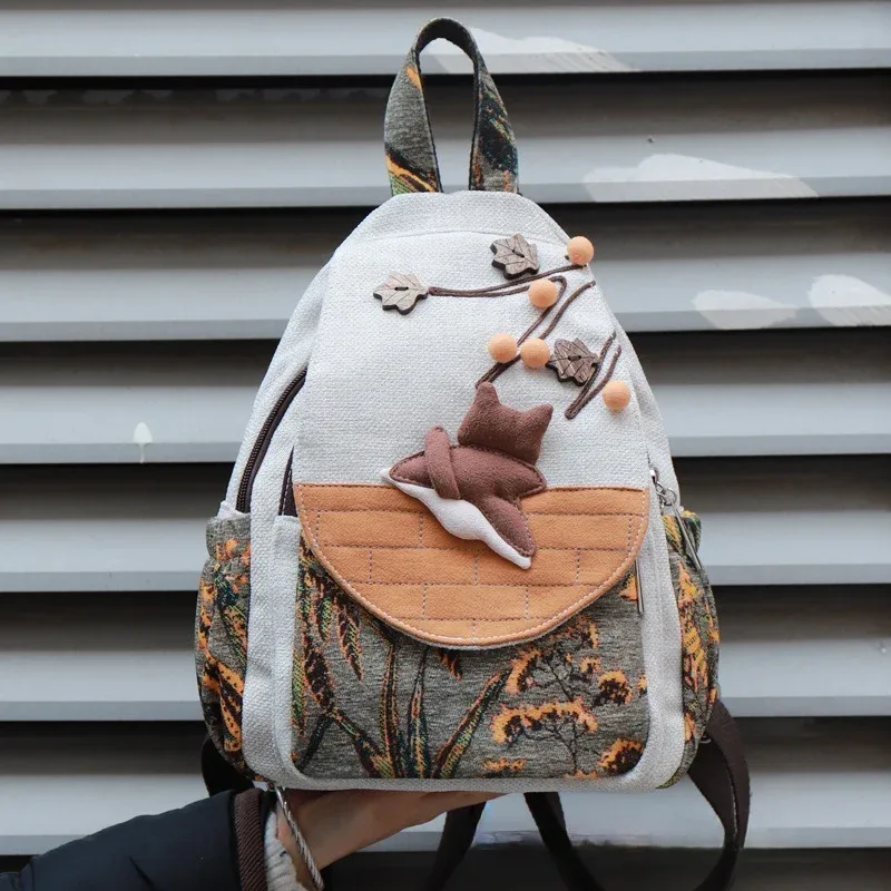 sac à dos de voyage motif aliments 3d pour femmes, sac à dos en lin de haute qualité, sac à dos de luxe pour filles, joli style, mode féminine