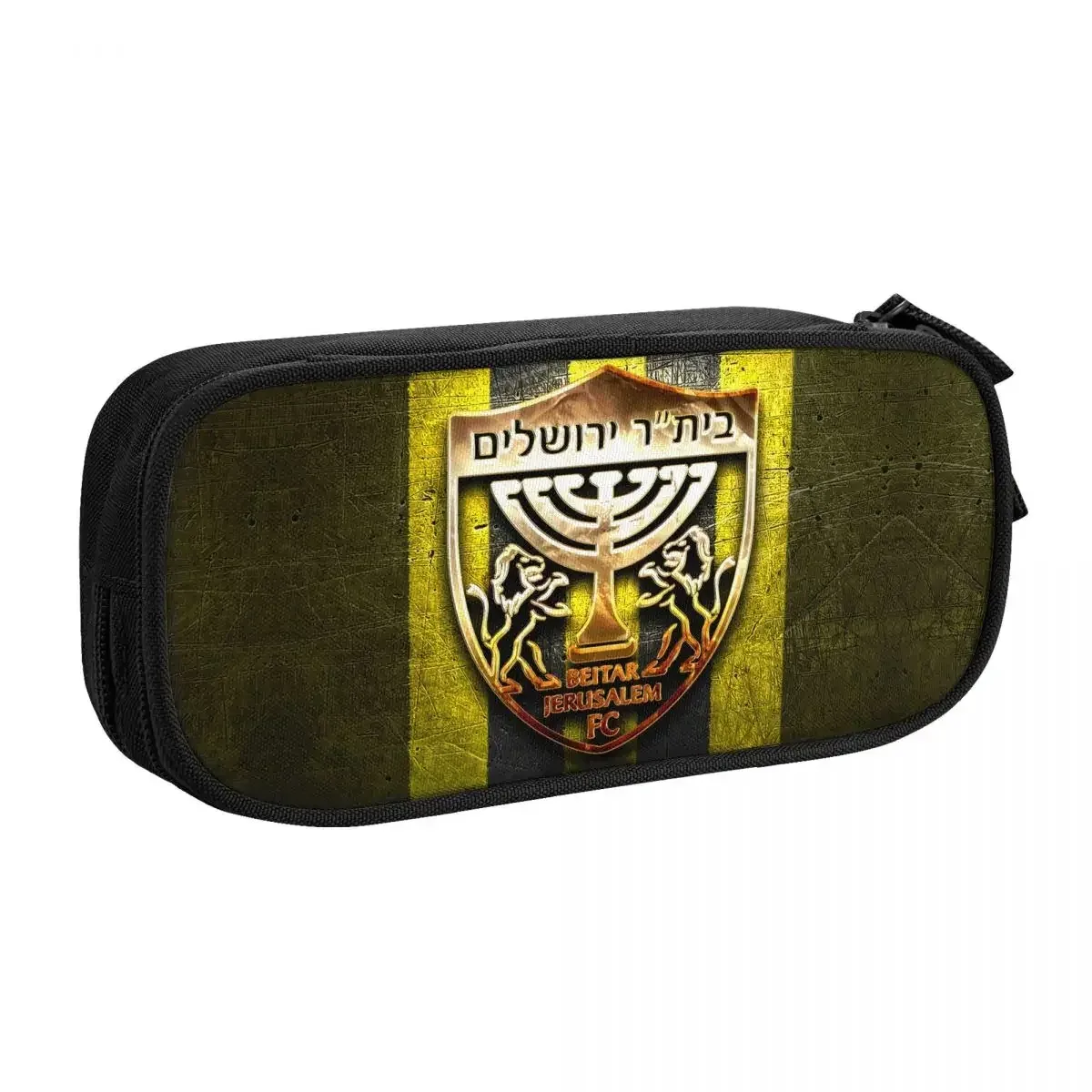 pochette polyester noire lion hébraïques stylos crayons cosmétiques bureau école adolescents adultes organisateur multifonctionalité capacité grande travail étui cosmétiques