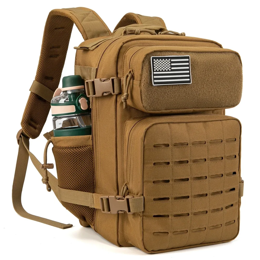 sac à dos tactique 25l pour hommes, sac de survie découpé au laser, petit sac de randonnée, sac de sport, sac à dos de randonnée avec deux porte-gobelets
