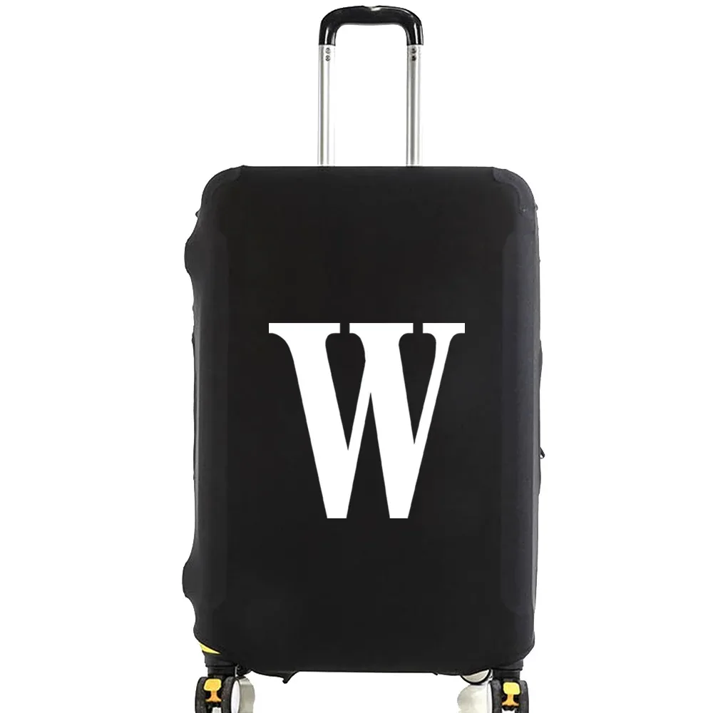 juste de bagage unisexe avec motif de lettre blanche, sacs à poussière élastiques, valise à roulettes, étui à la mode, accessoires de voyage, 18 "-32"