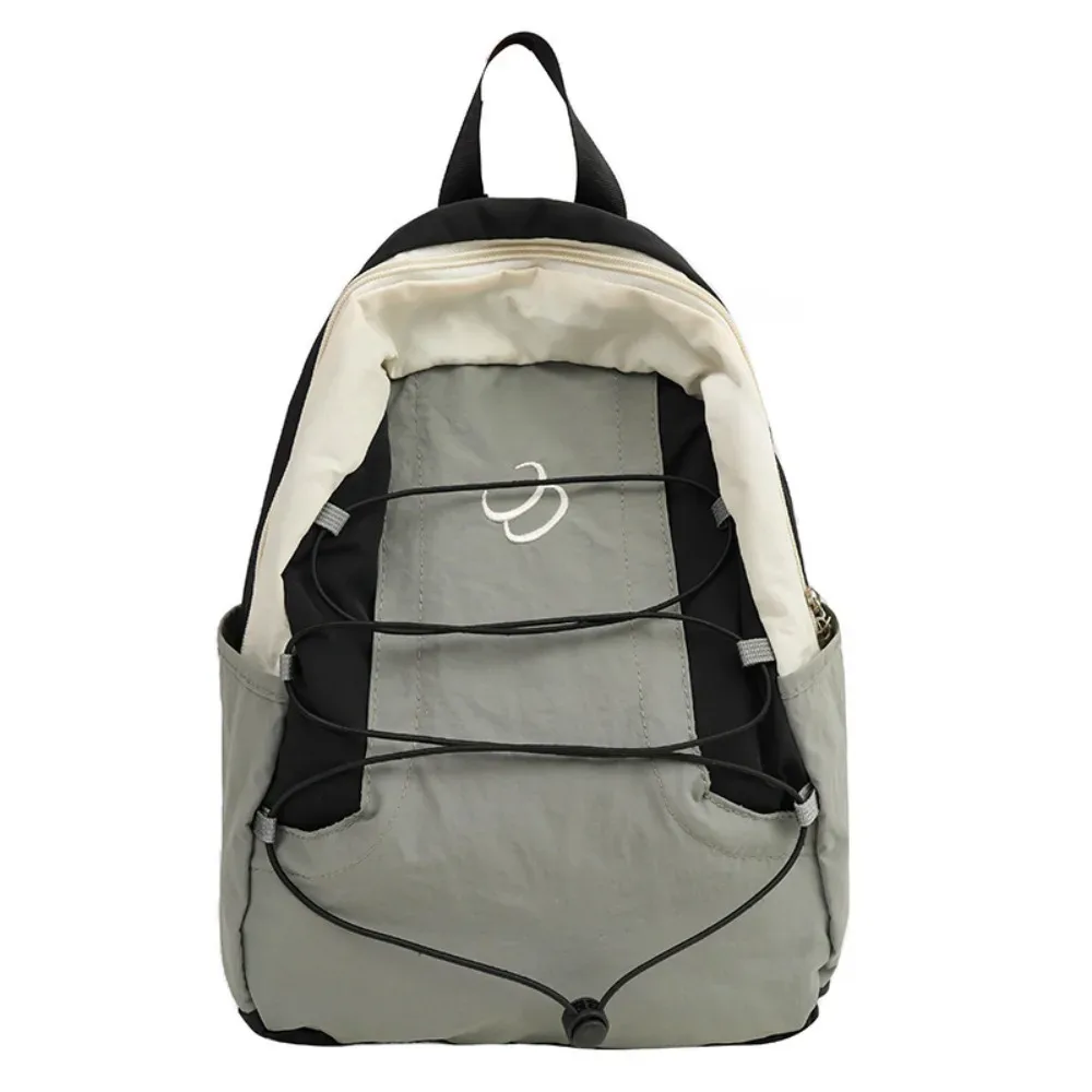 sac à dos léger en patchwork de couleurs contrastées, esthétique y2k, sacs à bandoulière en nylon, streetwear, polyvalent, sac d'école pour étudiants, voyage