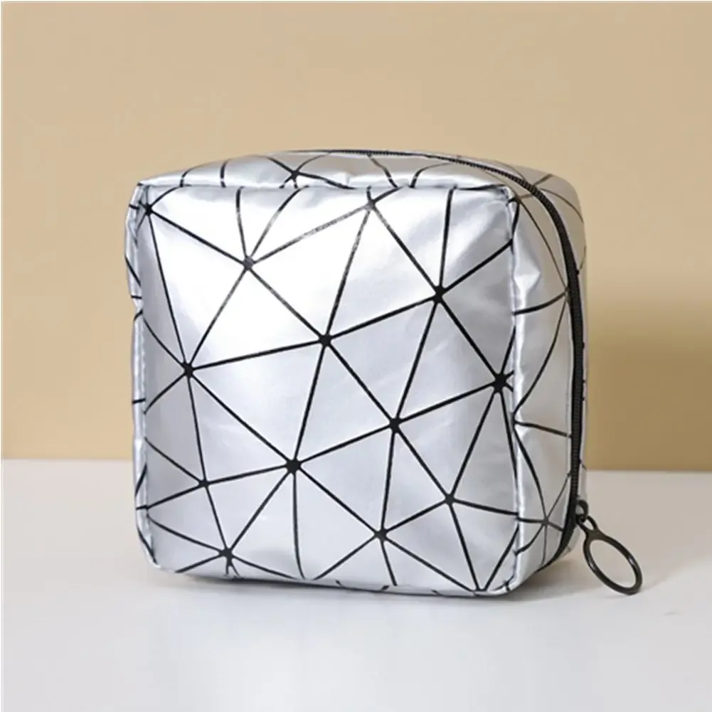 sac de rangement multifonction pour serviettes hygiéniques, motif losange, sacs de maquillage, support de poudres