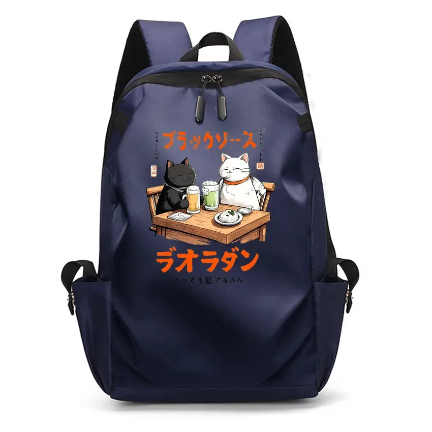 ordinateur portable usb sac à dos sac d'école drôle dessin animé ramen chat motif imprimé sac à dos sac à dos hommes femmes loisirs sac à dos