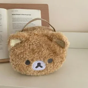 trousse de maquillage en peluche ours anime relaxant, sac cosmétique pour femmes, pochette de rangement bijoux, organisateur pour filles, sacs à main, cadeau, ventes flash