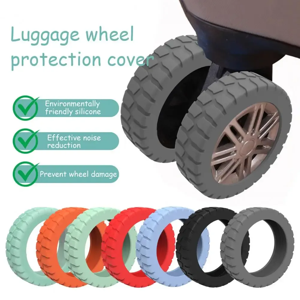 juste de roue de bagage en silicone, réduction du bruit, 8 spinner, valise de cabine, protection de roulette, accessoires de bagages, 8 pièces
