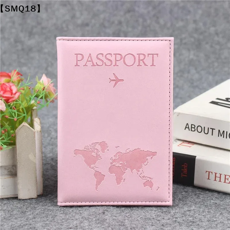housse de passeport en cuir pu pour hommes et femmes, organisateur, porte-cartes de protection, couvertures de documents d'identité, étui de passeport de voyage, 1 pièce【smq】