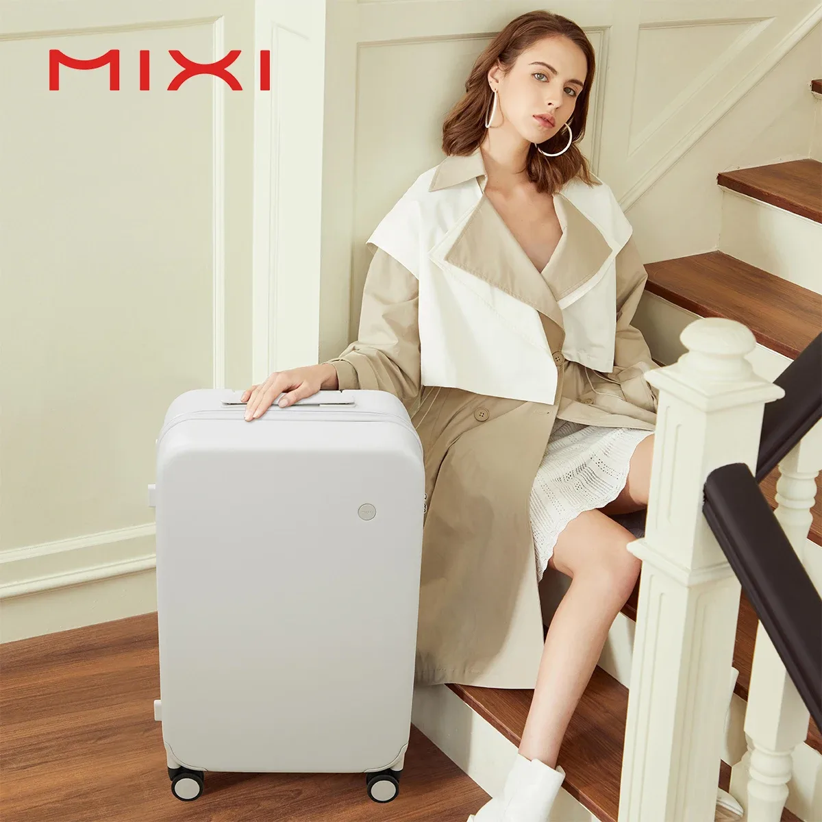 réi-valise de voyage à roulettes pour homme et femme, design puriste, 14 ", 20", 24 ", 26", roues roulantes, grille fine hardside