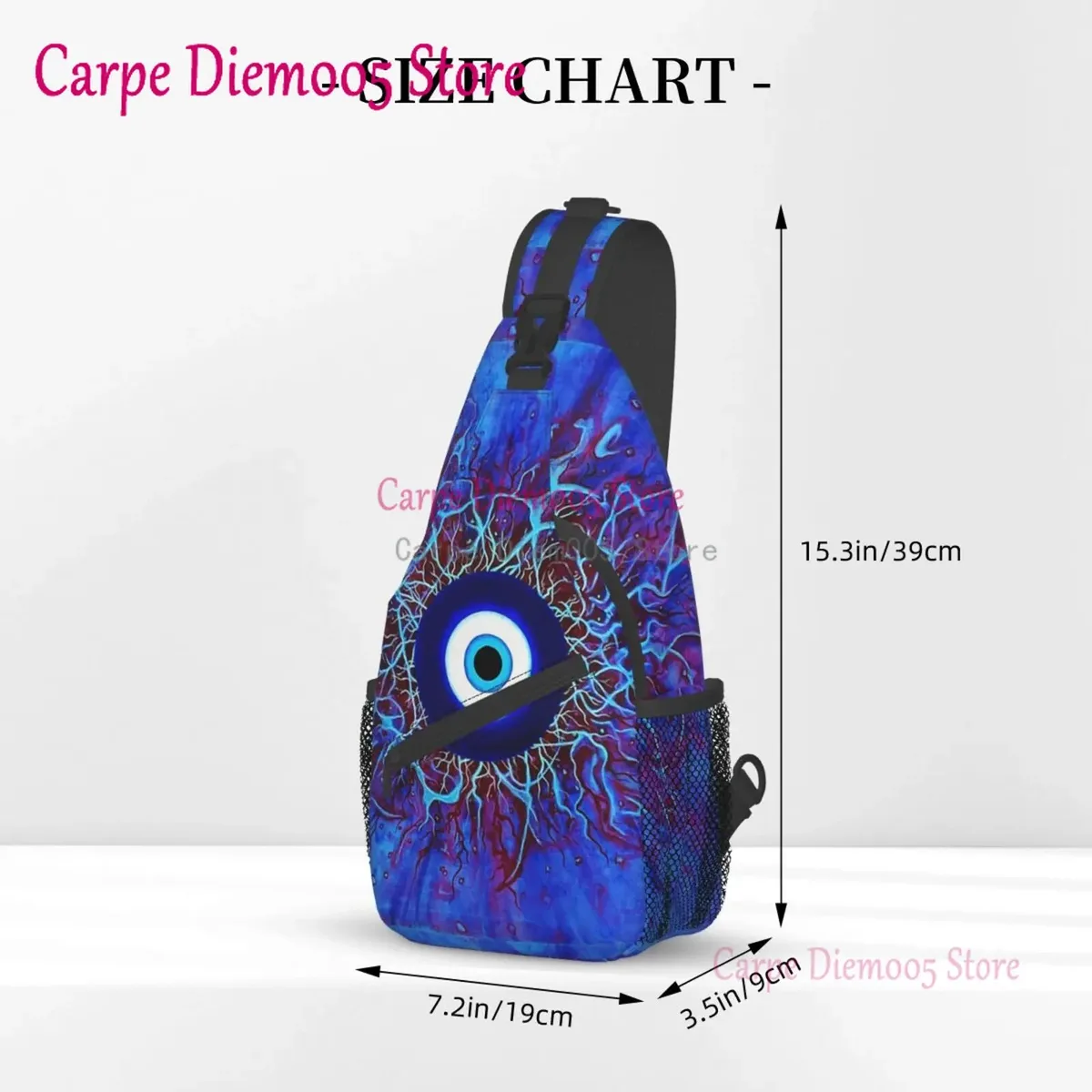 sac à bandoulière bleu marine et aqua nazar pour hommes, sac à dos porte-bonheur mauvais œil, sac de poitrine pour randonnée