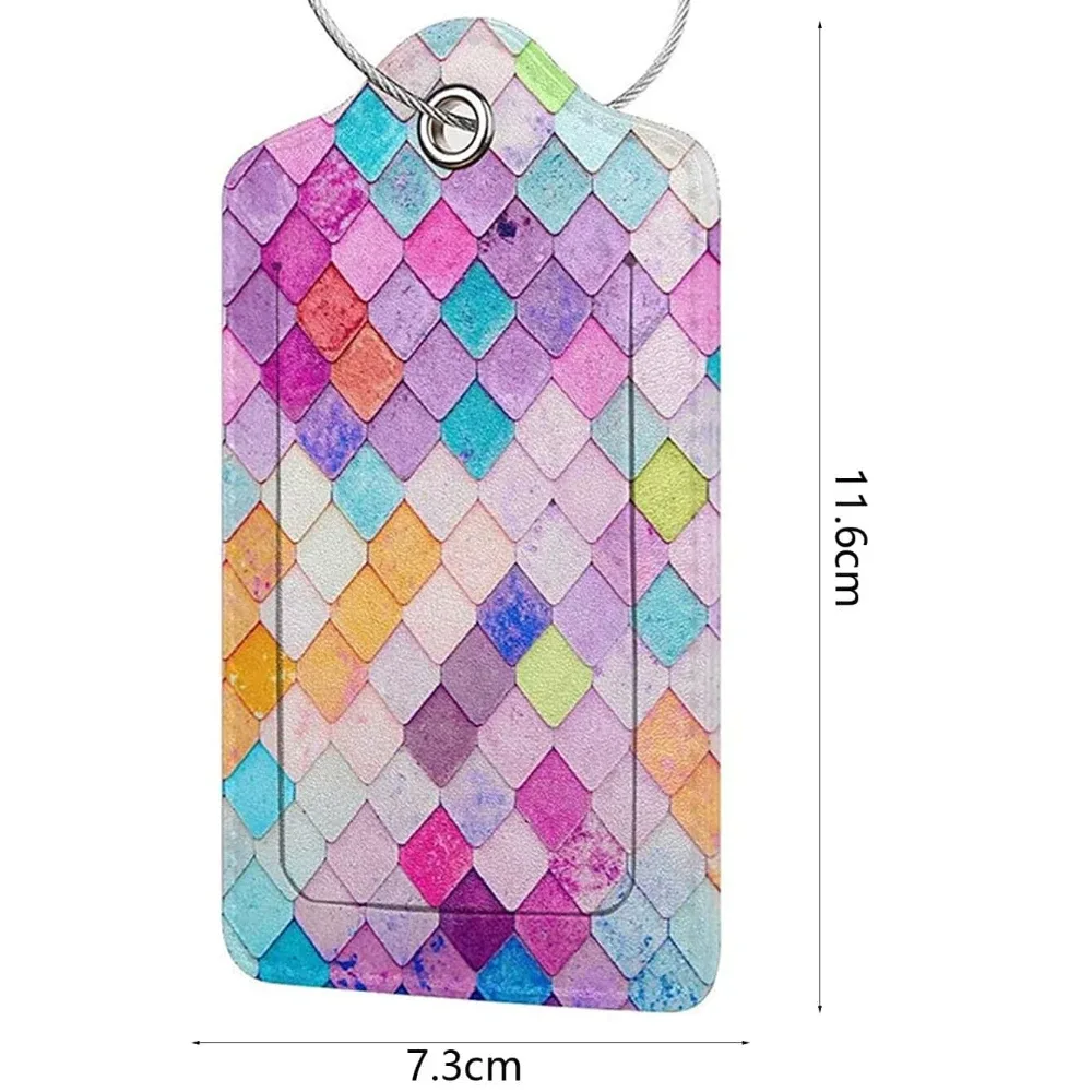 étiquette de bagage en cuir pu pour femmes et hommes, étiquette d'identification de valise, porte-nom et adresse pour bagages, accessoire de voyage