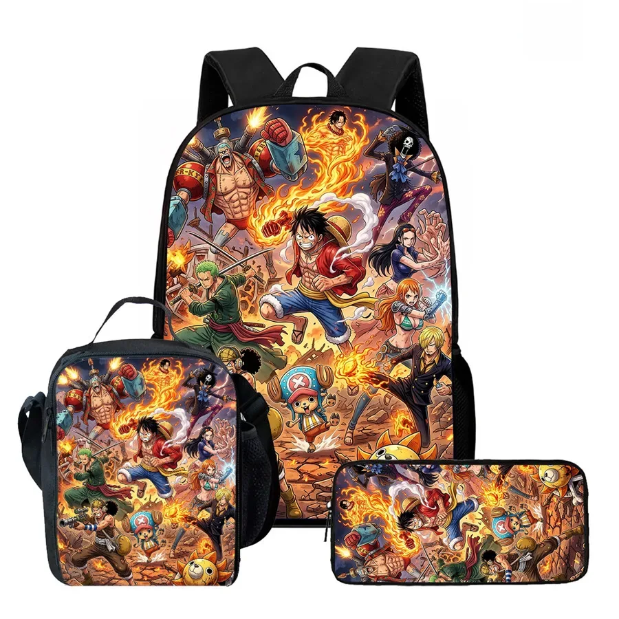 sac dos polyester dessin animé noir motifs personnages animés format 20 35 litres poche ouvrante sangles ajustables usage scolaire voyage