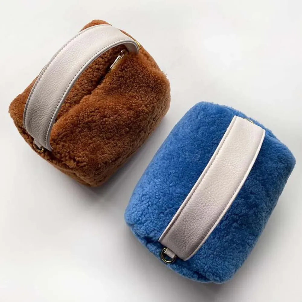 mode fourrure laine d'agneau sacs à main rabat femme conception doux en peluche filles chaîne messager sac à bandoulière bandoulière dames sac à main sacs à main