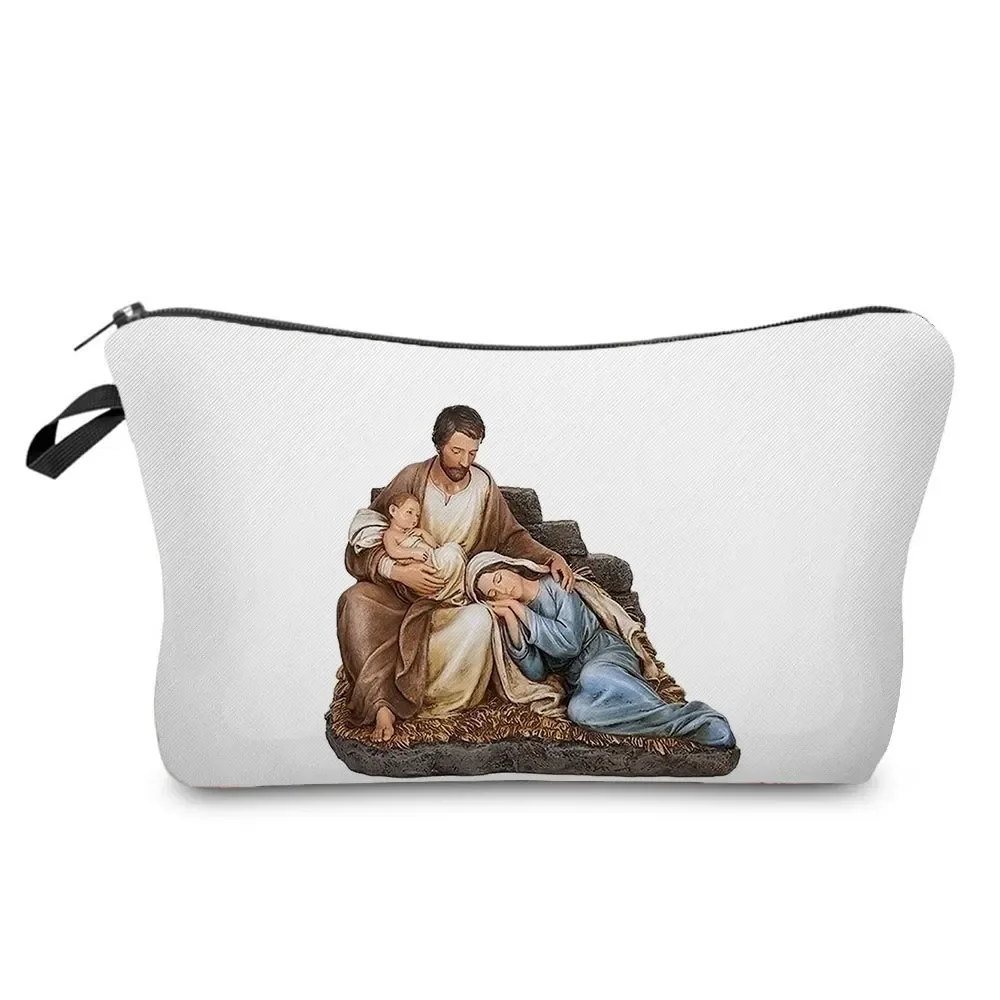 trousse de toilette à motif spinal pour femme, trousses de maquillage brodées personnalisées, trousse de toilette de voyage, belle déesse, imprimé enfant