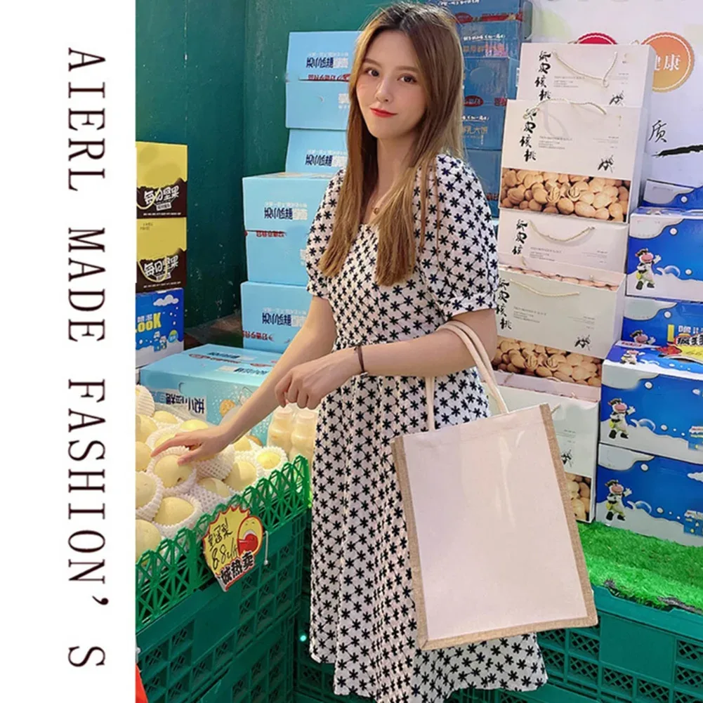 sac fourre-tout en toile de jute pour femme, sac à soupe grill, sac d'épicerie de grande capacité, sacs à provisions étanches et réutilisables, sac à main