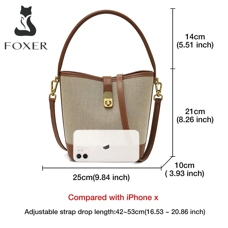 foxer 2026 nouveau sac à main femme en cuir pvc, sac seau élégant, sac à bandoulière tendance, luxe léger, meilleur cadeau pour épouse, amante