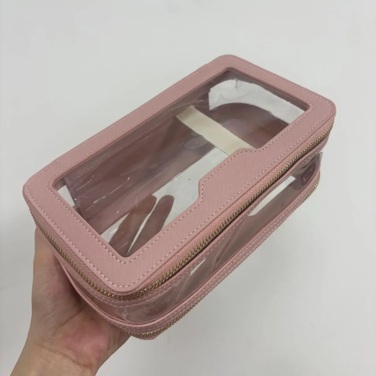 grande capacité étanche, besoin d'ordinateur portable pour voyage, sac de rangement transparent nécessaire en cuir pu