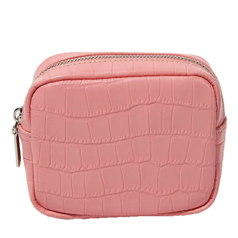 personnaliser les initiales en cuir véritable motif crocodile pochette mini boîte sacs de maquillage pour les femmes de luxe concepteur 2026 nouveau en cuir de vache naturel voyage affaires organisateur sac