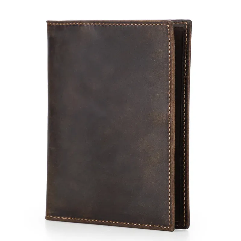 porte-passeport en cuir de vache véritable avec étui airtag-portefeuille de voyage bloquant rfid, poche anti-perte et porte-carte pour hommes et femmes