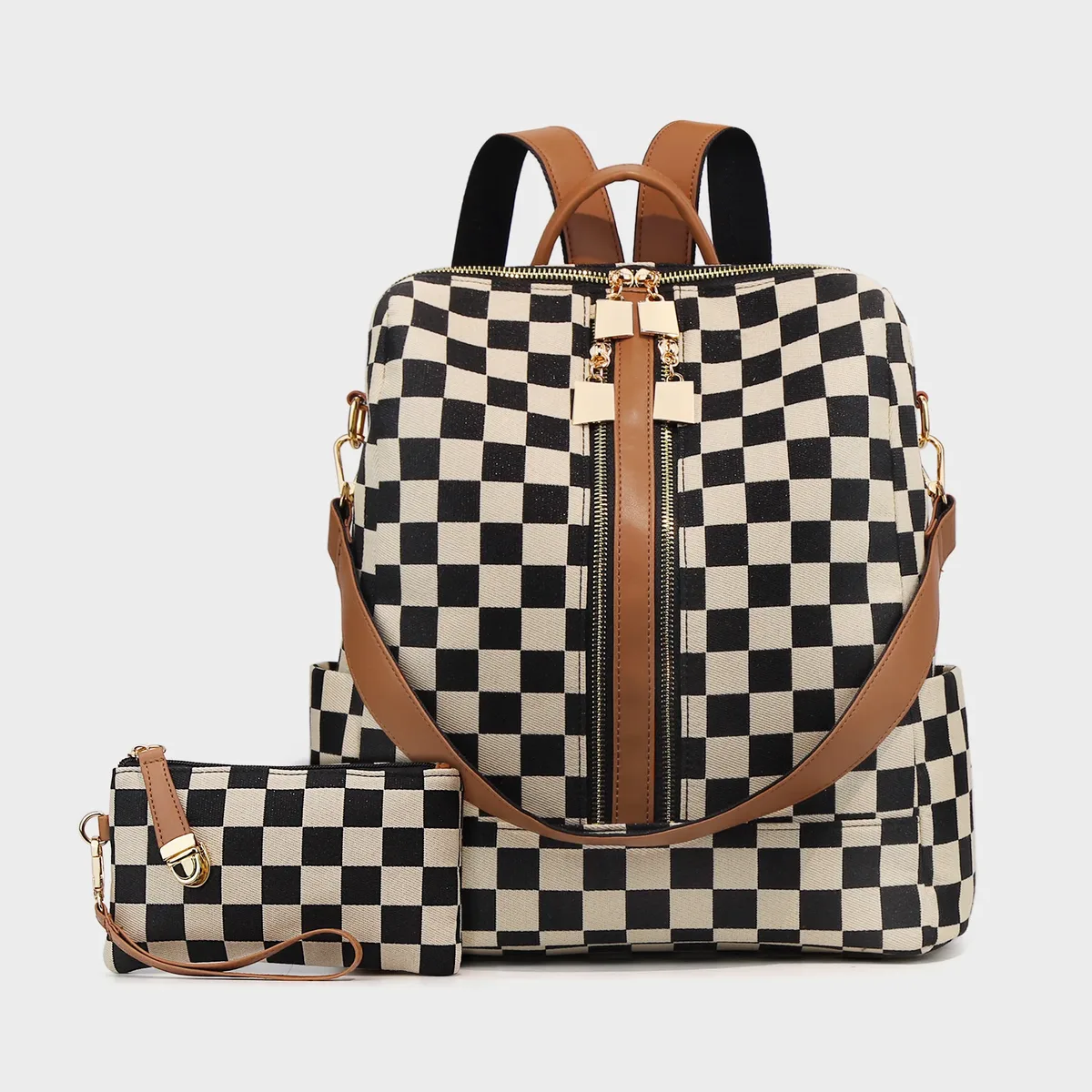 sac à dos tendance à carreaux pour femmes, grande capacité, sac à dos de voyage pour maman, sac à dos scolaire