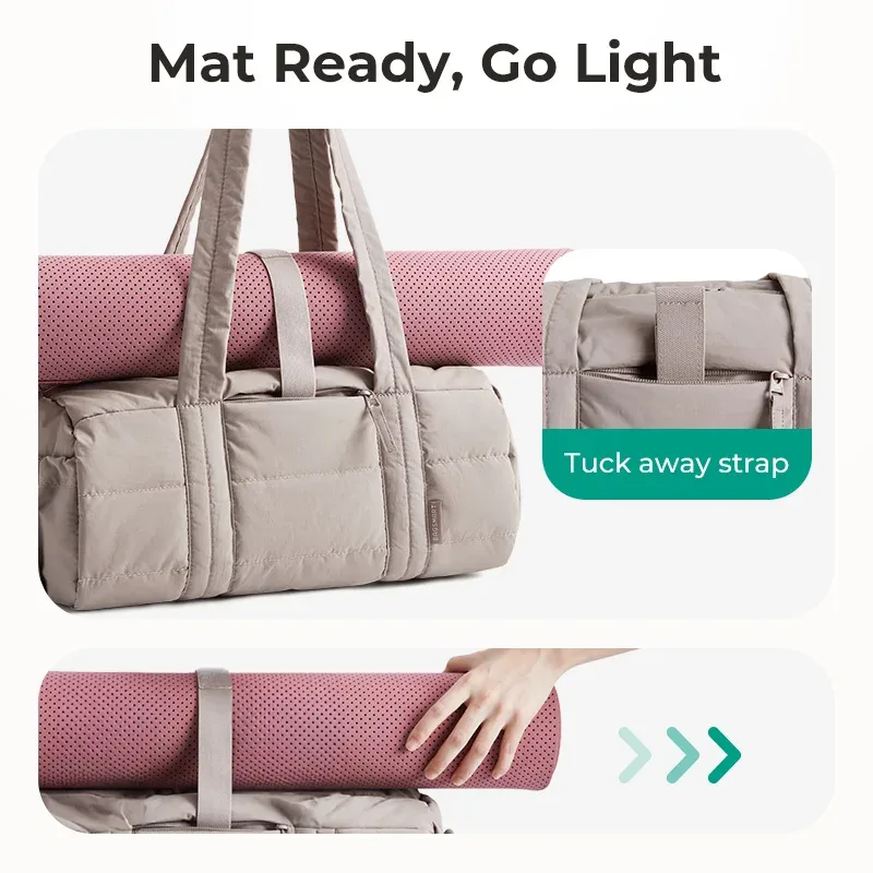 bagsmart sac de sport de voyage pour femme tapis de yoga sac de sport avec poche humide et sèche sac de sport matelassé pour la natation du week-end