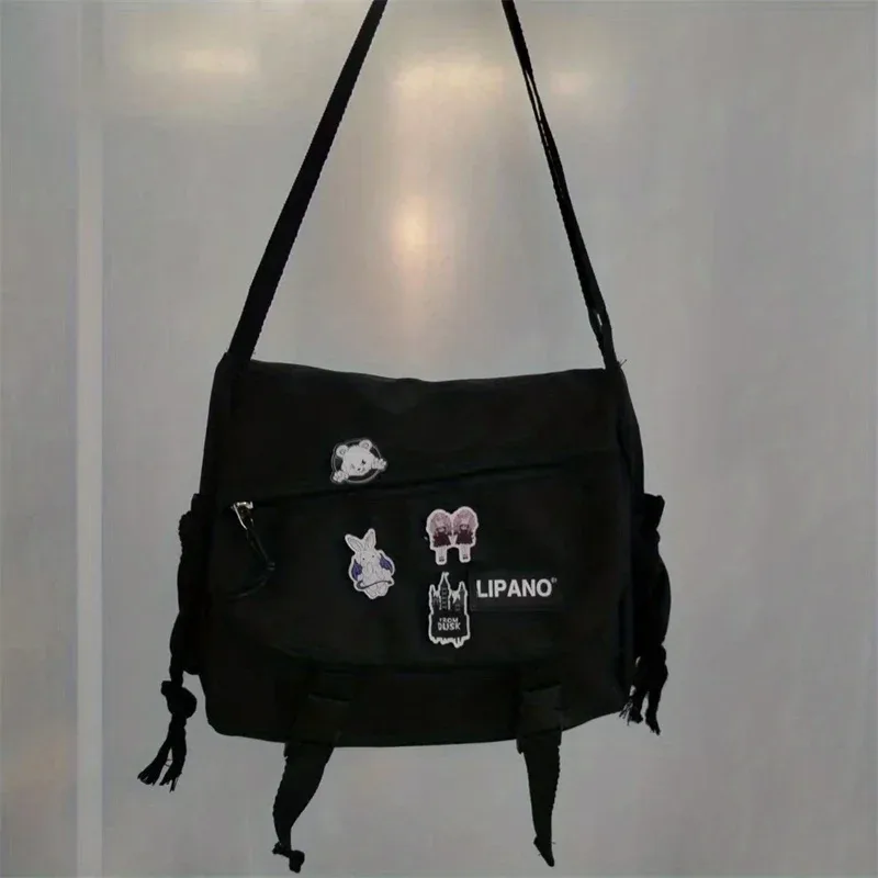 sac messager en nylon pour hommes, sac à bandoulière tendance pour hommes, sac d'école pour étudiants, sacs à bandoulière de couleur unie pour hommes