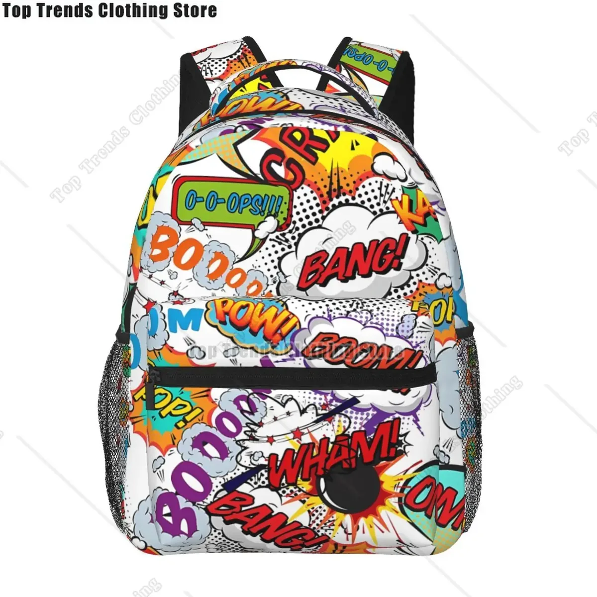 sac dos polyester imprimé graffiti omg savage symboles coeurs unisexe voyage école ordinateur portable