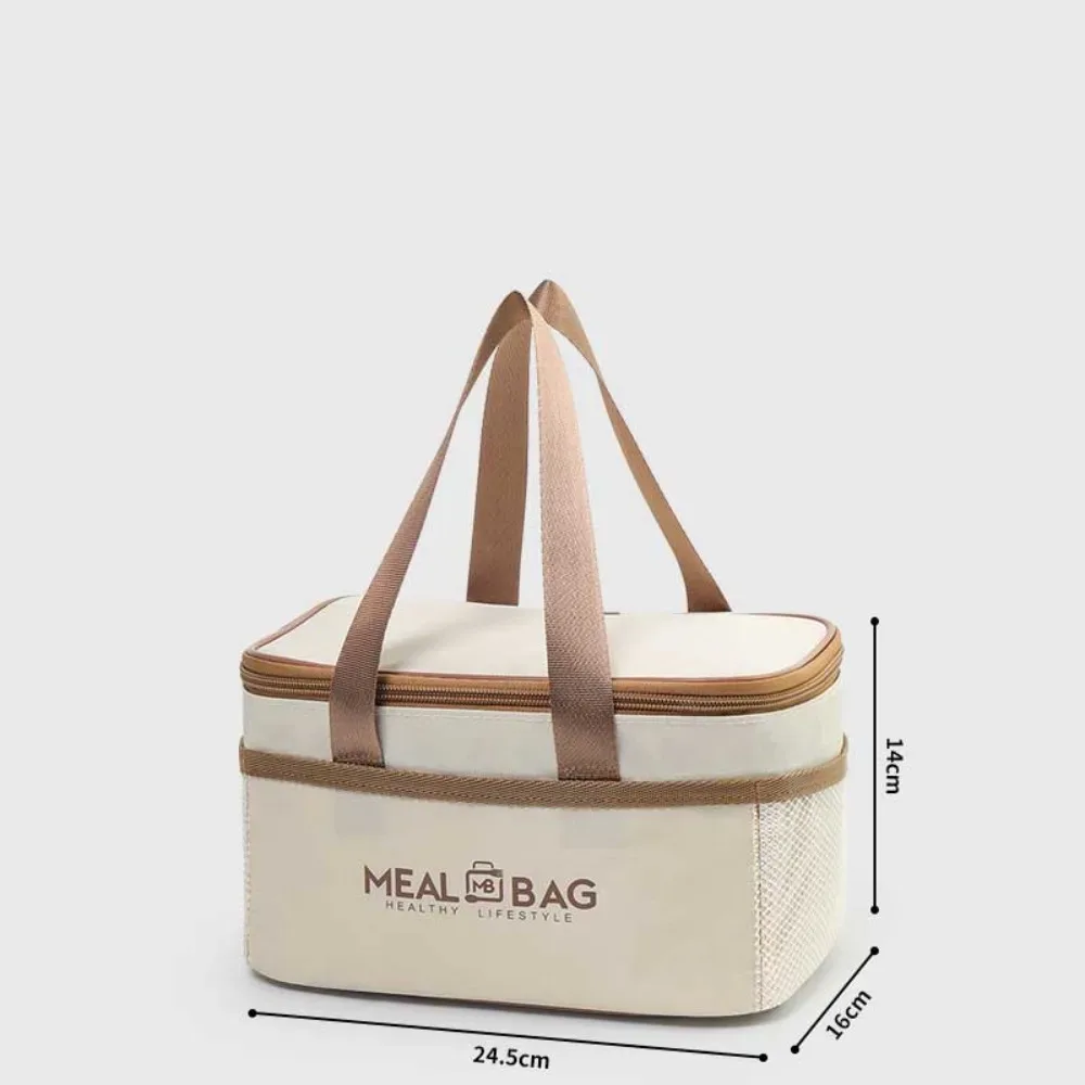 nouveau sac de rangement de boîte à déjeuner en papier d'aluminium, sac d'isolation thermique isolé oxford, sac thermique de grande capacité pour aliments, pique-nique