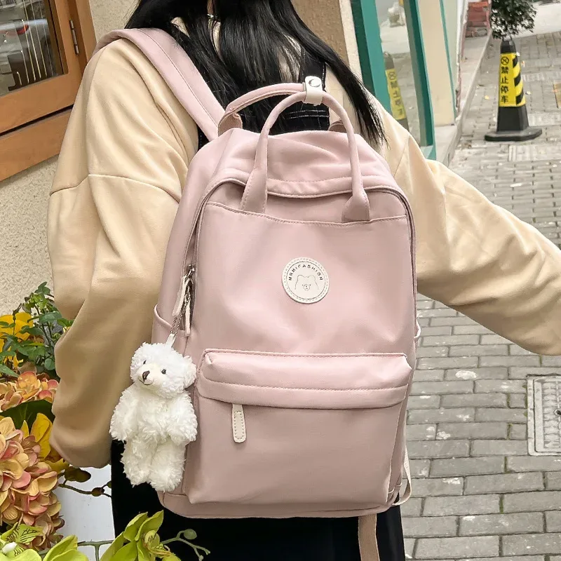 sac à dos à la mode pour étudiante, étanche, mignon, cartable pour femme, ordinateur portable, livre blanc, kawaii, fille, collège, voyage
