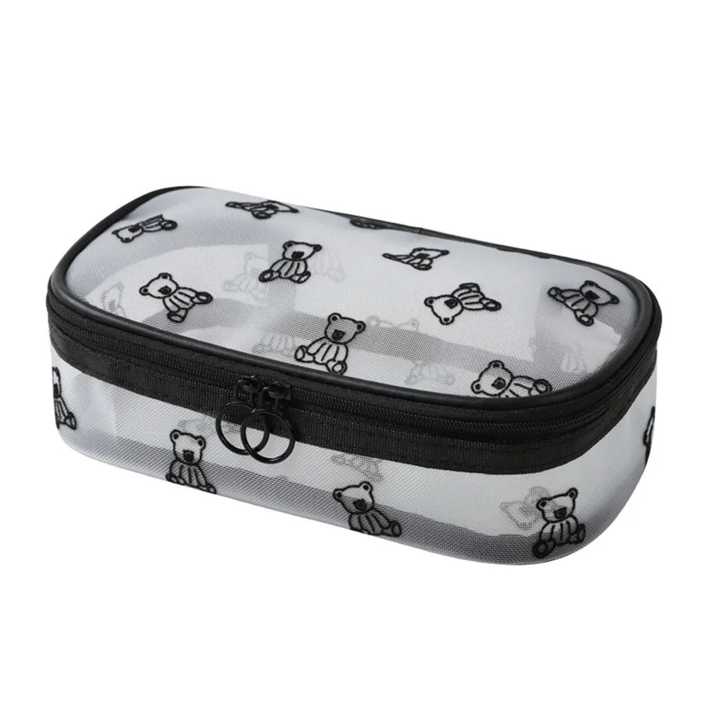 sacs à cosmétiques en maille grande capacité, pochette de rangement multifonctionnelle pour articles de toilette, fermeture éclair avec poignée, organisateur d'objets divers pour le camping
