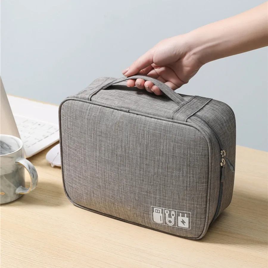 sac de rangement de câbles, organisateur électronique numérique étanche, sac de rangement de prise de chargeur de ligne de données usb portable, organisateur de câbles de voyage