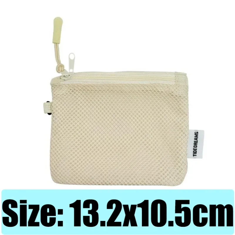 sac de rangement en maille respirante à double couche, pochette à fermeture éclair portable pour cosmétiques et maquillage, organisateur de toilette de voyage, pochette de rangement pour papeterie