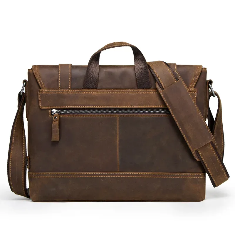 sac à main en cuir vintage pour homme, grande capacité, sac pour ordinateur portable, sac messager à bandoulière