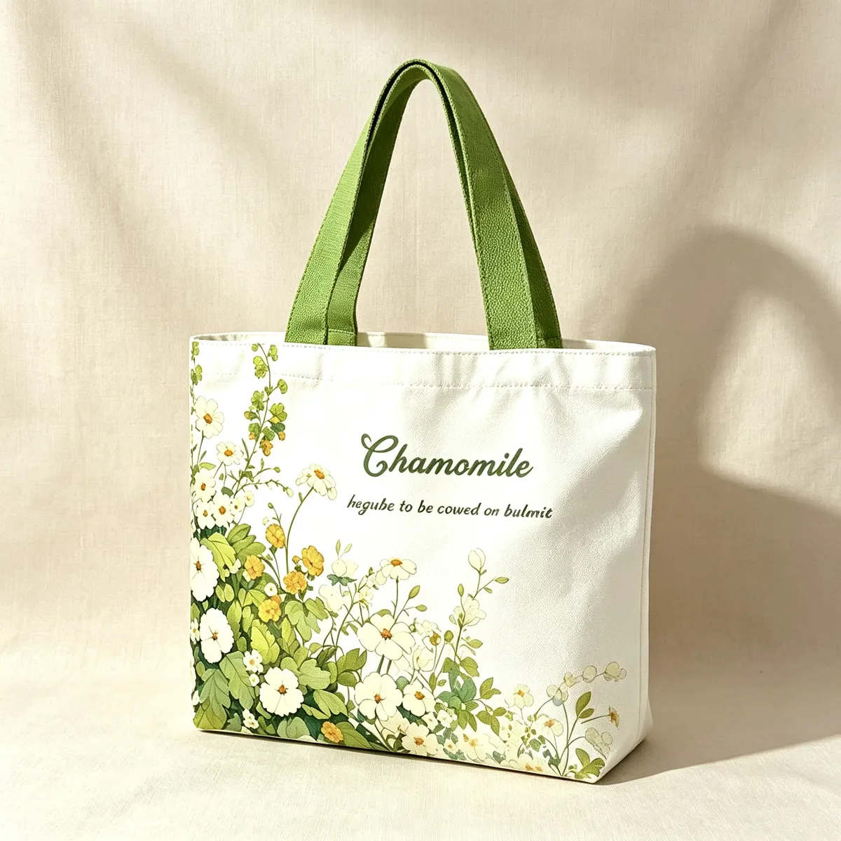 sac fourre-tout en toile vintage à motif floral de camomille, sac à main esthétique à imprimé de fleurs sauvages, sac fourre-tout bohème botanique pour le shopping quotidien et le travail