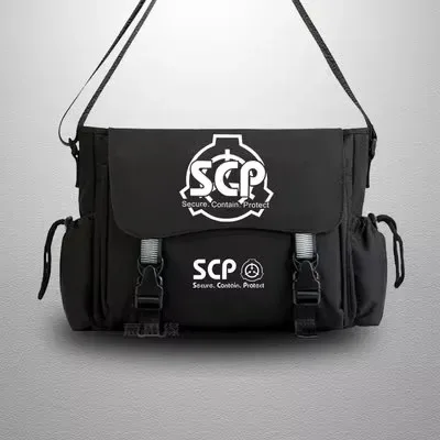 scp sécurisé conta sac de messager décontracté anime cosplay étudiant couverture lumineux sac à bandoulière pour hommes adolescents