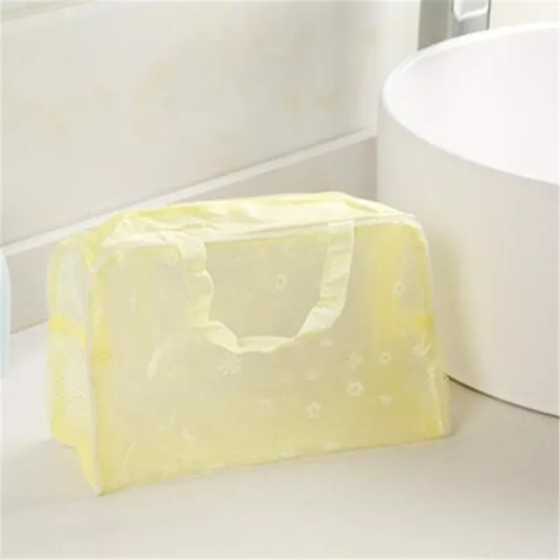trousse de maquillage de voyage transparente en pvc, trousse de toilette, sac de rangement, boîte à bagages, valise à serviettes, poudres, fermeture éclair, sacs à cosmétiques