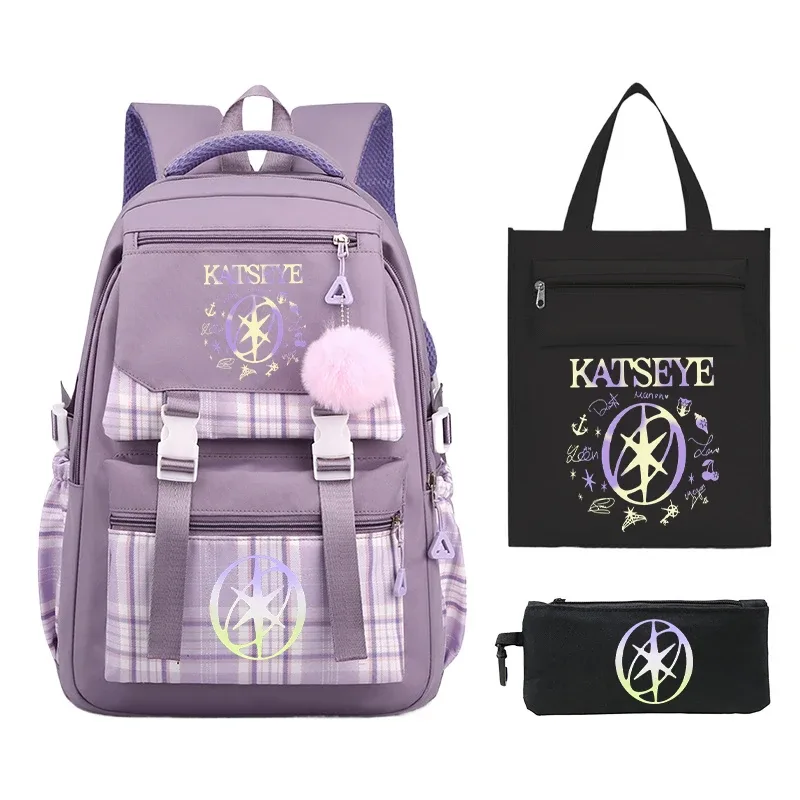 sac dos nylon violet noir motifs floraux géométriques accessoires stylos intérieur informatique voyage femme