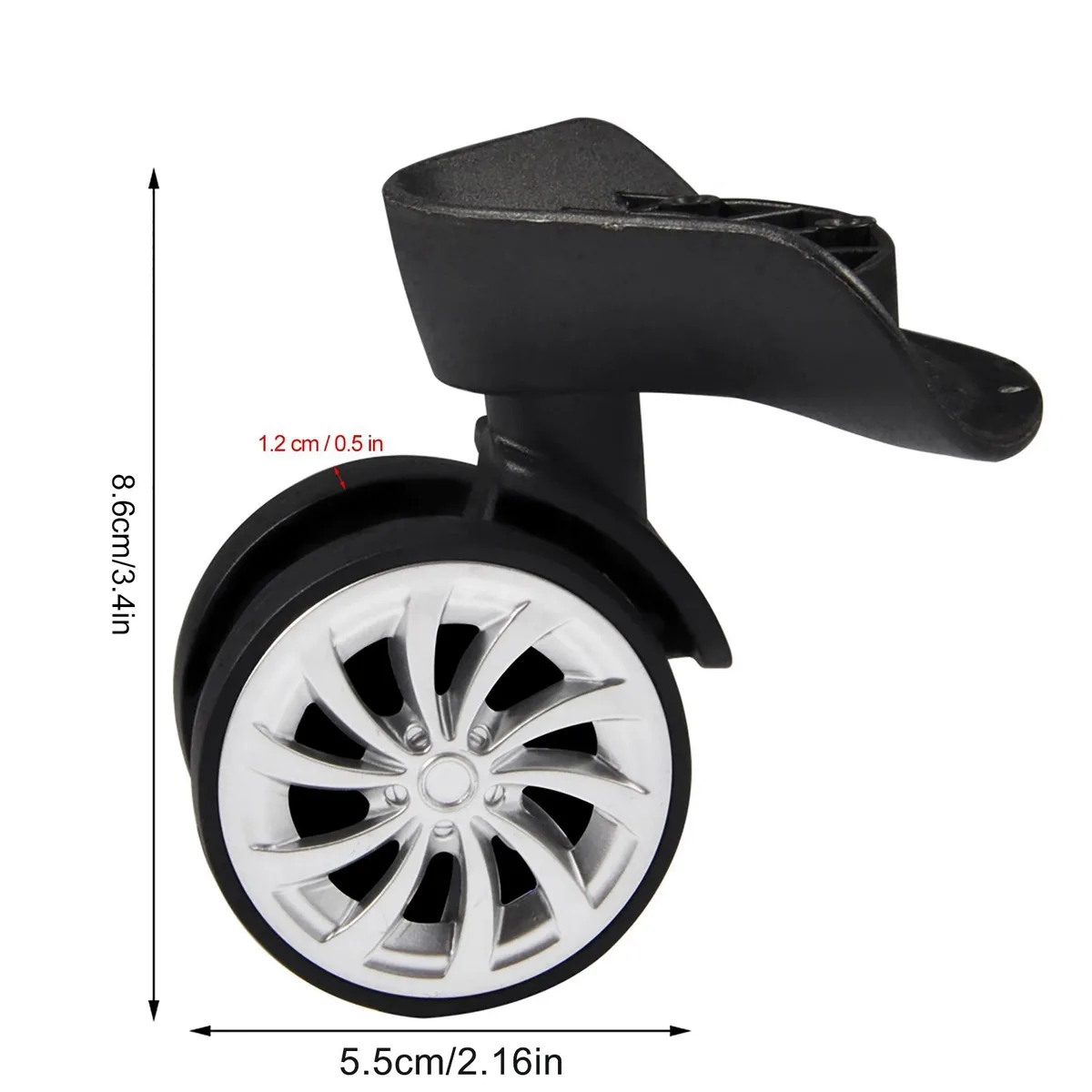 1pc roue pivotante remplacement bagages valise de voyage roues en plastique
