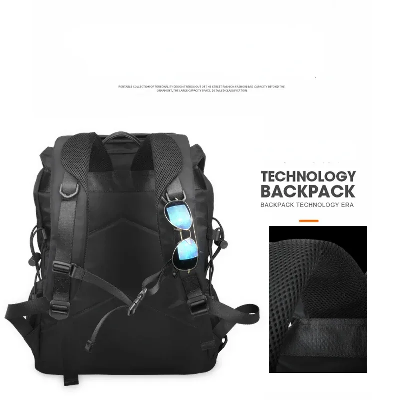 sac dos nylon noir texture jacquard poche limon bandoulière arquée imperméable usage voyage loisirs école affaires