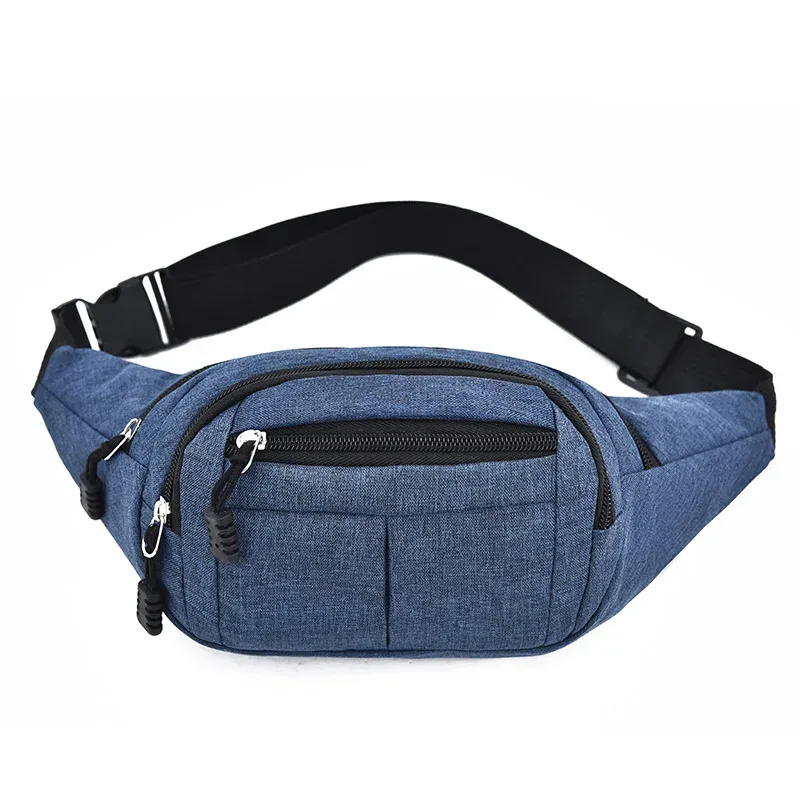 sac banane de taille unisexe pour hommes, sac de poitrine étanche, sac de sport de plein air, pochette en toile, pochette banane à bandoulière