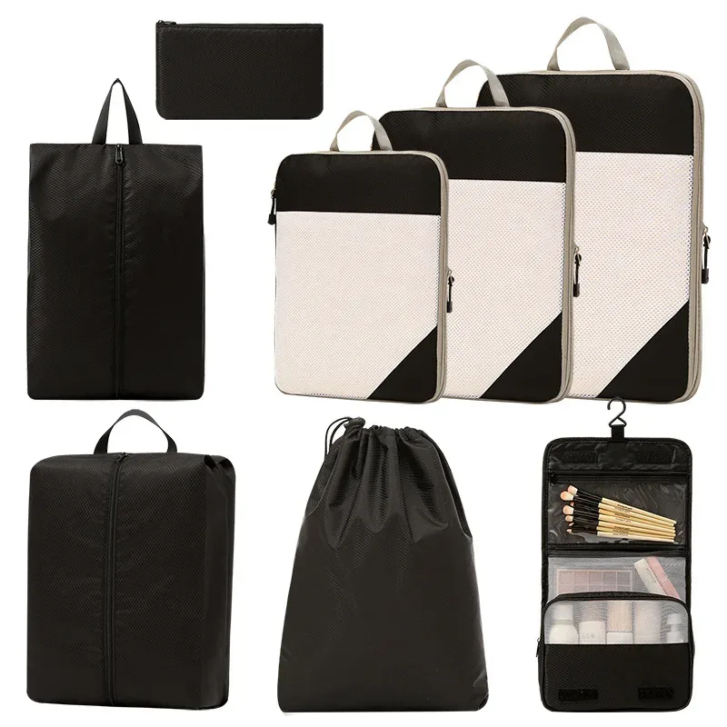 sac de rangement de voyage pour placard, bagages de voyage pour vêtements, chaussures, articles de toilette, cosmétiques, cubes d'emballage anti-poussière, sac de compression