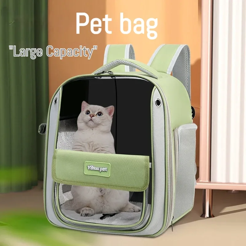 porte-chat portable respirant, transparent, grande capacité, étanche et résistant à l'usure, sac à dos de voyage pliable pour animaux de compagnie