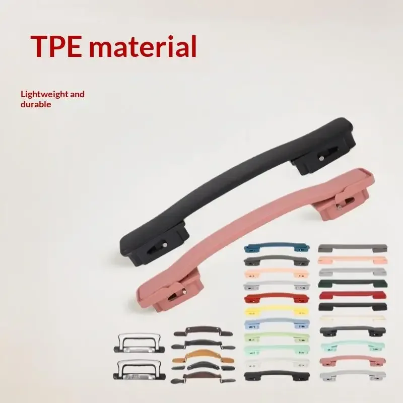 Poignée Remplacement TPE Haute Qualité Noir Mat Bagages Sac Voyage Installation Facile Fixation Vis Durabilité Pratique Comportement Humainisé
