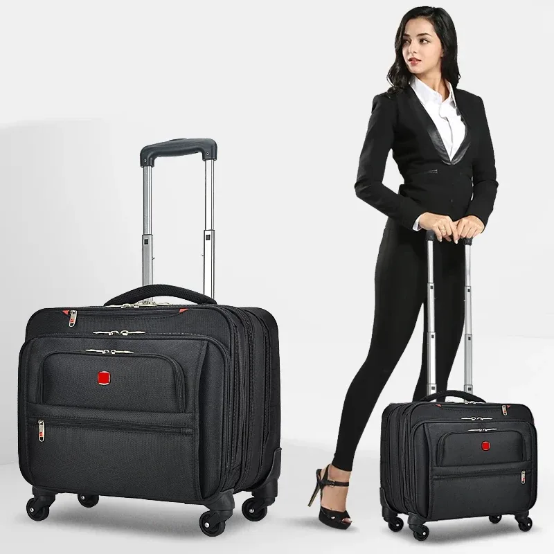 valise de voyage multifonction en tissu oxford, boîte d'embarquement pour ordinateur de 18 pouces, bagages roulants, boîtier de chariot à roues universelles
